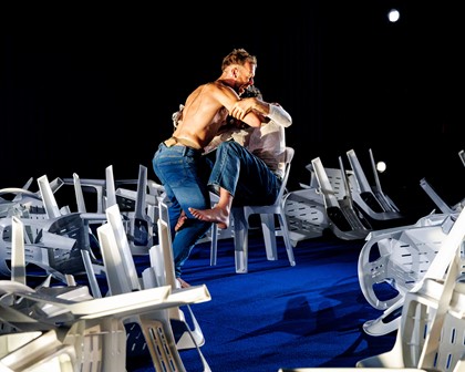 Production Photography from Homo Pentecostus (2024). Photographer: Gianna Rizzo. In photograph: Joel Bray and Peter Paltos.