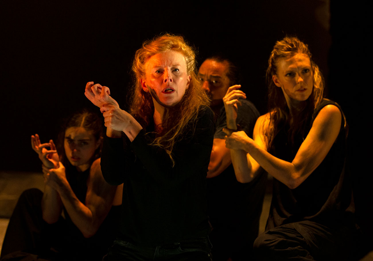 roduction still for the 2022 Season of 'Monsters'. L-R: Josie Weise, Alison Whyte, Kimball Wong, Samantha Hines. Photographer: Pia Johnson